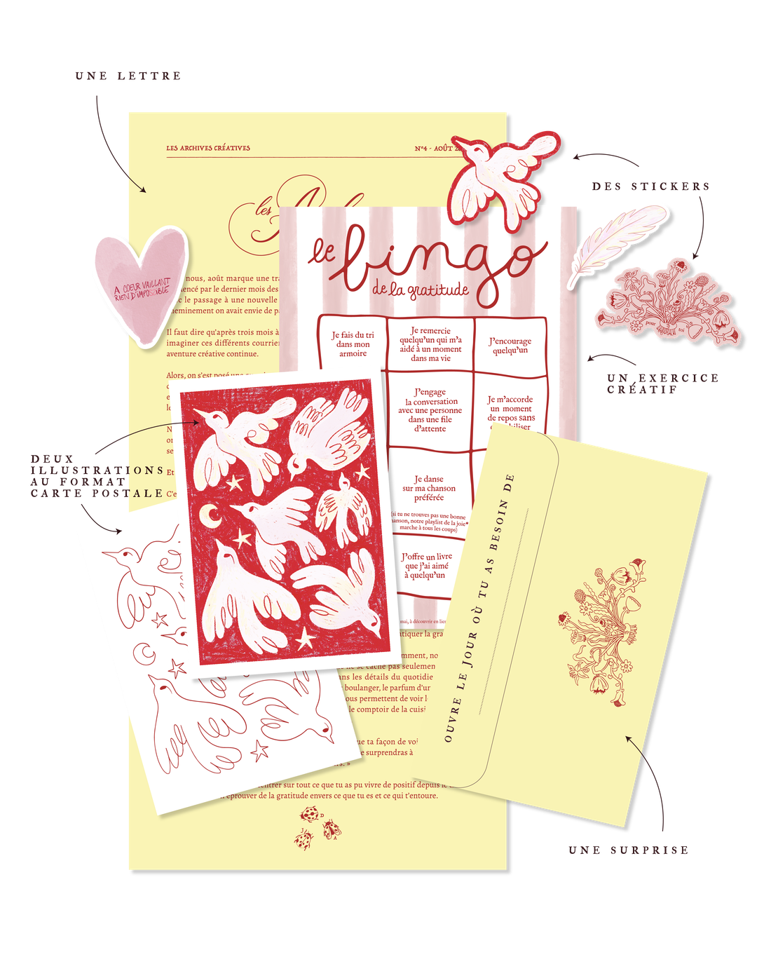 Aperçu de planches illustrées et papiers créatifs
